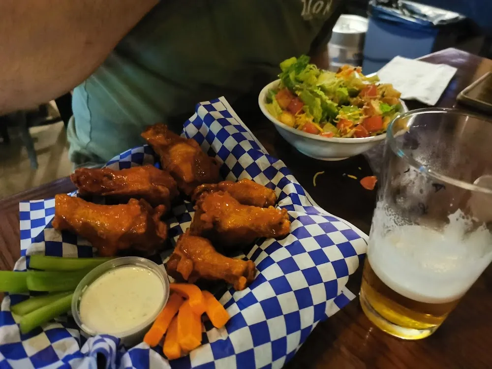 Chicken Wings and Salad