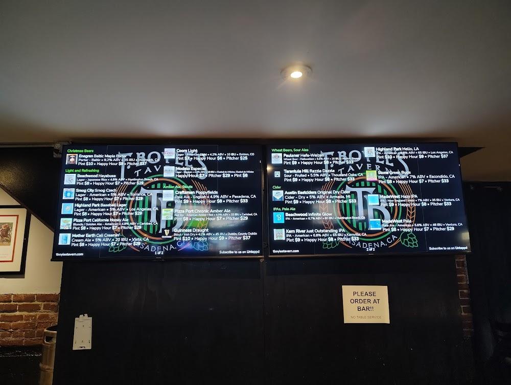 T. Boyle's Tavern Menu